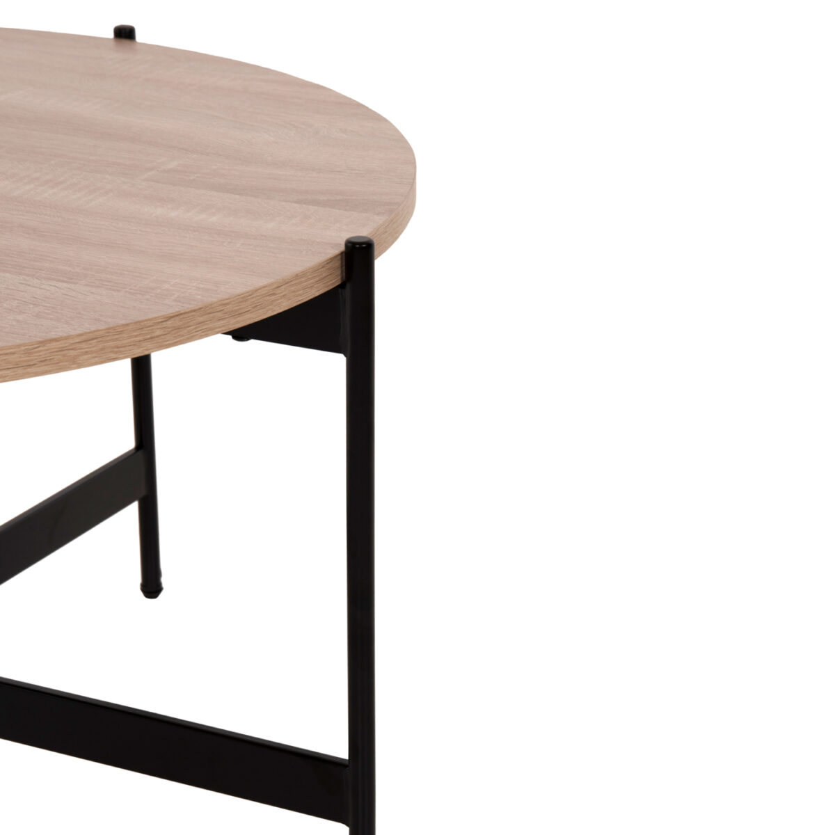 ΤΡΑΠΕΖΙ ΣΑΛΟΝΙΟΥ HM9588.03 MDF ΣΟΝΑΜΑ-ΜΑΥΡΗ ΜΕΤΑΛΛΙΚΗ ΒΑΣΗ Φ80x45Υεκ. 4