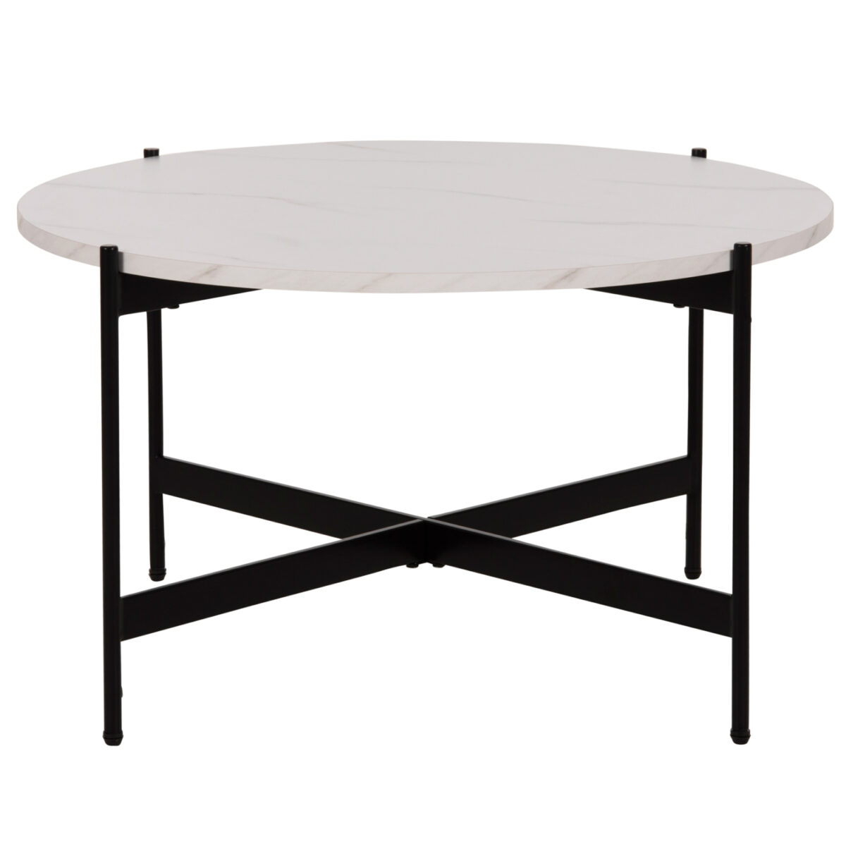 trapezi-salonioy-fb9958805-mdf-leyko-mar-2 ΤΡΑΠΕΖΙ ΣΑΛΟΝΙΟΥ HM9588.05 MDF ΛΕΥΚΟ ΜΑΡΜΑΡΟ-ΜΑΥΡΗ ΜΕΤΑΛΛΙΚΗ ΒΑΣΗ Φ80x45Υεκ. 3