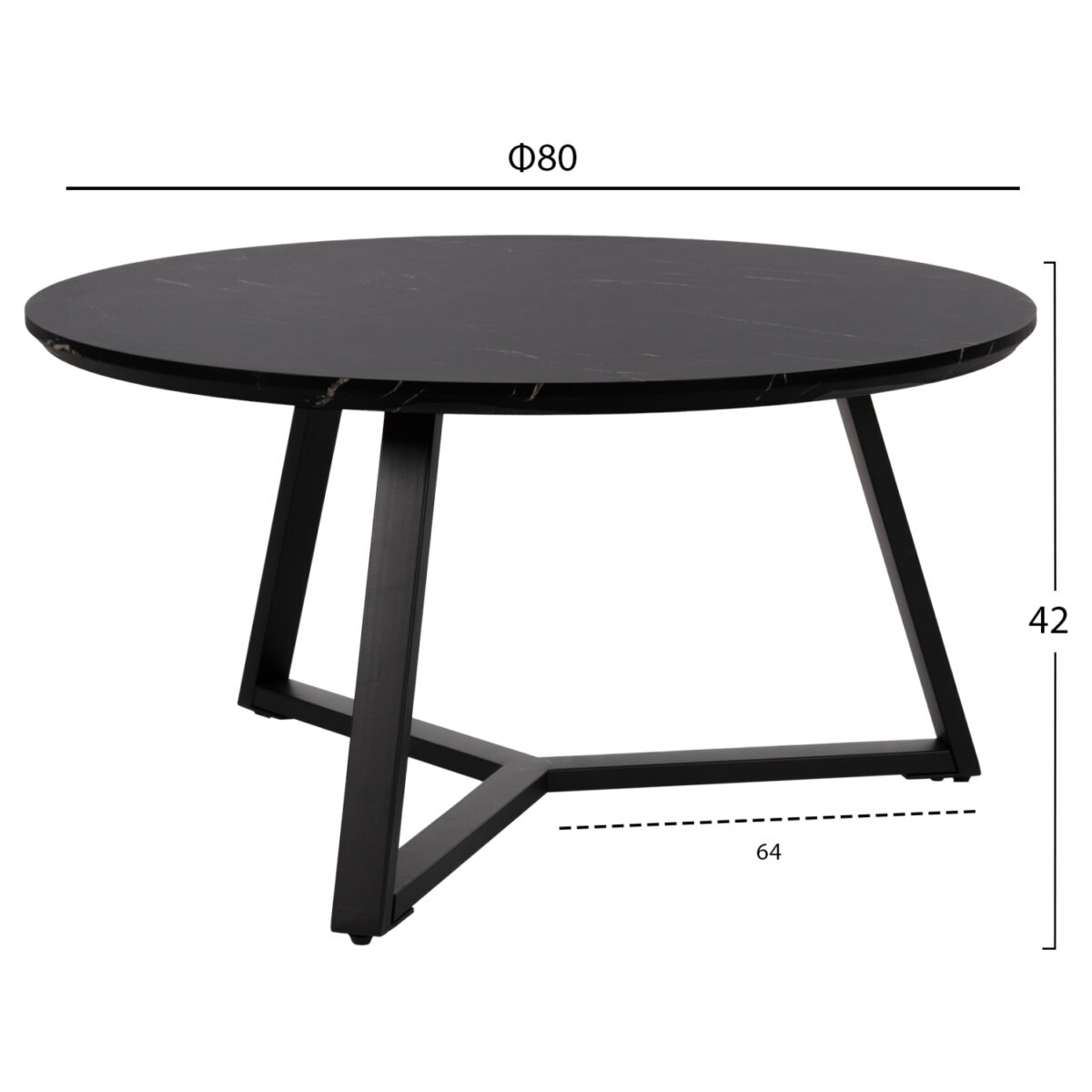 ΤΡΑΠΕΖΙ ΣΑΛΟΝΙΟΥ ΣΤΡΟΓΓΥΛΟ ROCKET HM9586.01 MDF ΜΑΥΡΟ ΜΑΡΜΑΡΟ-ΜΑΥΡΗ ΣΑΓΡΕ ΒΑΣΗ Φ80x42Υεκ. 2