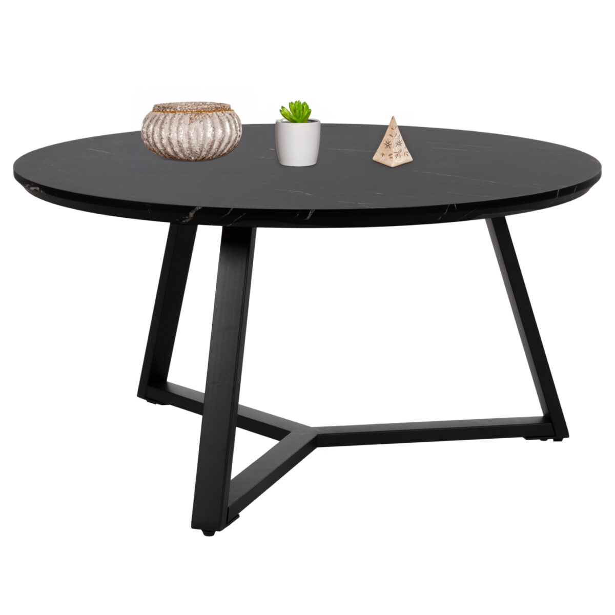 ΤΡΑΠΕΖΙ ΣΑΛΟΝΙΟΥ ΣΤΡΟΓΓΥΛΟ ROCKET HM9586.01 MDF ΜΑΥΡΟ ΜΑΡΜΑΡΟ-ΜΑΥΡΗ ΣΑΓΡΕ ΒΑΣΗ Φ80x42Υεκ. 1