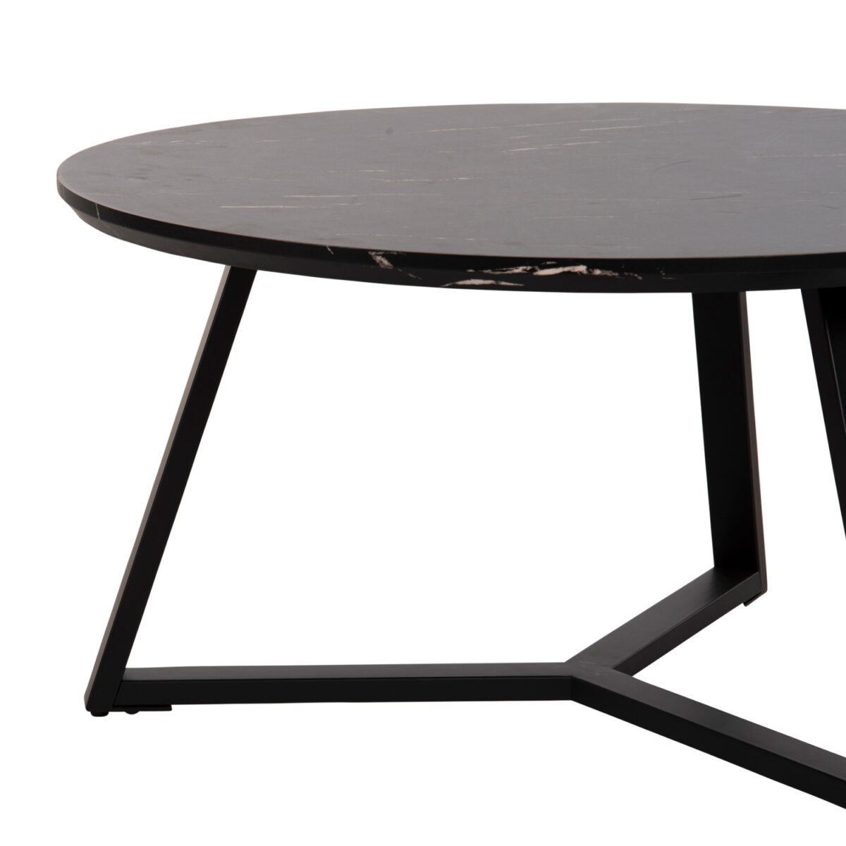 ΤΡΑΠΕΖΙ ΣΑΛΟΝΙΟΥ ΣΤΡΟΓΓΥΛΟ ROCKET HM9586.01 MDF ΜΑΥΡΟ ΜΑΡΜΑΡΟ-ΜΑΥΡΗ ΣΑΓΡΕ ΒΑΣΗ Φ80x42Υεκ. 4