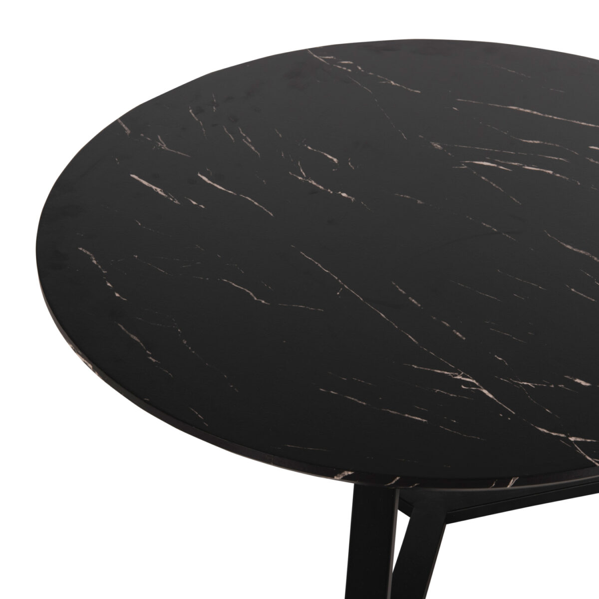 ΤΡΑΠΕΖΙ ΣΑΛΟΝΙΟΥ ΣΤΡΟΓΓΥΛΟ ROCKET HM9586.01 MDF ΜΑΥΡΟ ΜΑΡΜΑΡΟ-ΜΑΥΡΗ ΣΑΓΡΕ ΒΑΣΗ Φ80x42Υεκ. 6