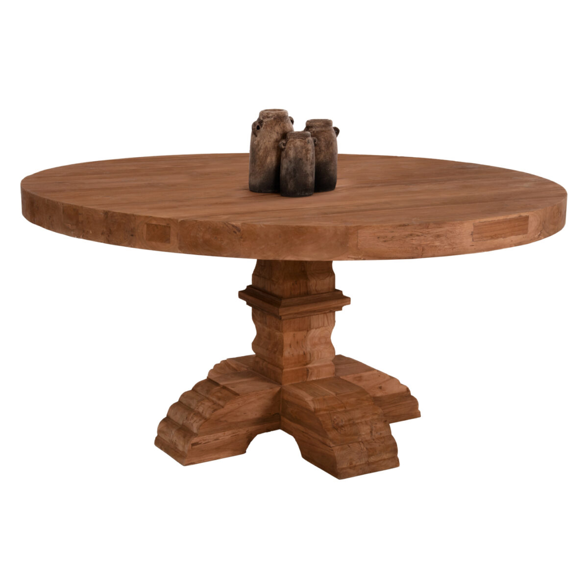 ΤΡΑΠΕΖΙ ΣΤΡΟΓΓΥΛΟ PROVENCE HM9643 ΑΝΑΚΥΚΛ. ΤΕΑΚ ΞΥΛΟ ΣΚΑΛΙΣΤΟ ΠΟΔΙ-8εκ.ΕΠΙΦΑΝΕΙΑ Φ150x76Υεκ. 1