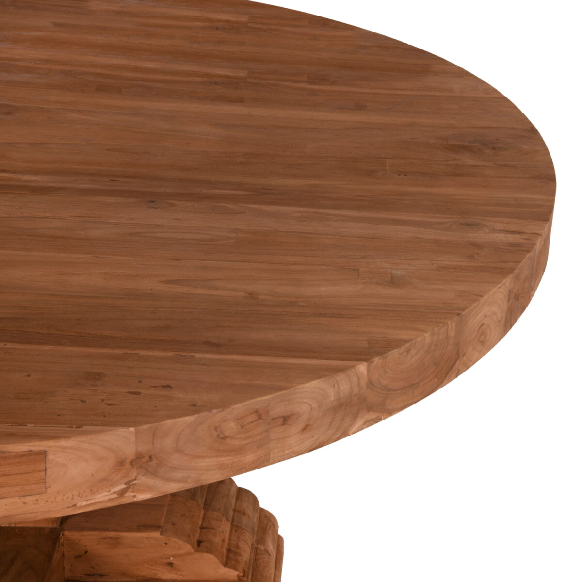 ΤΡΑΠΕΖΙ ΣΤΡΟΓΓΥΛΟ PROVENCE HM9643 ΑΝΑΚΥΚΛ. ΤΕΑΚ ΞΥΛΟ ΣΚΑΛΙΣΤΟ ΠΟΔΙ-8εκ.ΕΠΙΦΑΝΕΙΑ Φ150x76Υεκ. 4