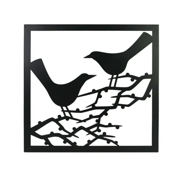 ΜΕΤΑΛΛΙΚΟ ΔΙΑΚΟΣΜΗΤΙΚΟ ΤΟΙΧΟΥ - ΠΟΥΛΙΑ ΣΕ ΚΛΑΔΙΑ - ΜΑΥΡΟ 48x48x1cm 1/6ΚΙΒ