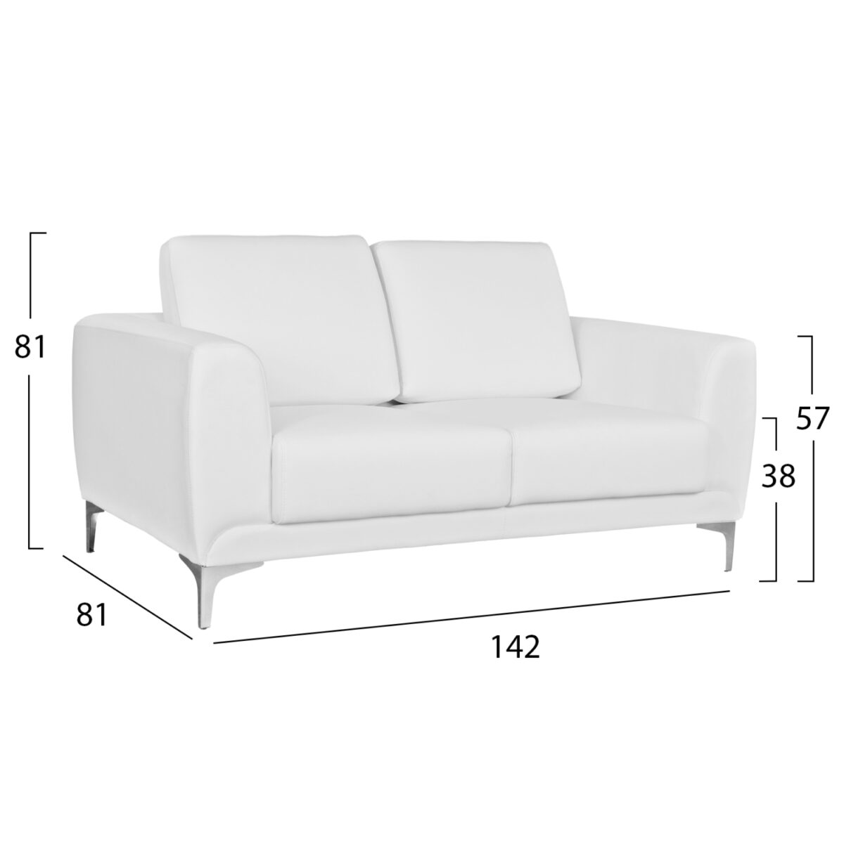 kanapes-2thesios-fb9312122-me-leyko-pu-1-1 ΚΑΝΑΠΕΣ 2ΘΕΣΙΟΣ KΕΝΖΙΕ HM3121.22 ΜΕ ΛΕΥΚΟ PU 142x81x81 εκ. 2
