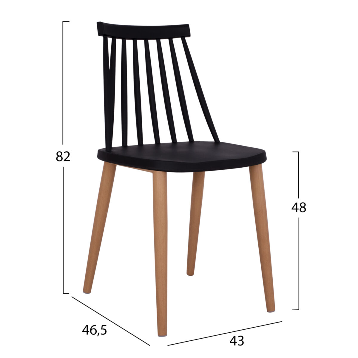 karekla-trapezarias-fb9805202-mayri-me-m-1 ΚΑΡΕΚΛΑ ΤΡΑΠΕΖΑΡΙΑΣ HM8052.02 VANESSA ΜΑΥΡΗ ΜΕ ΜΕΤΑΛΛΙΚΑ ΠΟΔΙΑ 43x46,5x82 εκ. 2