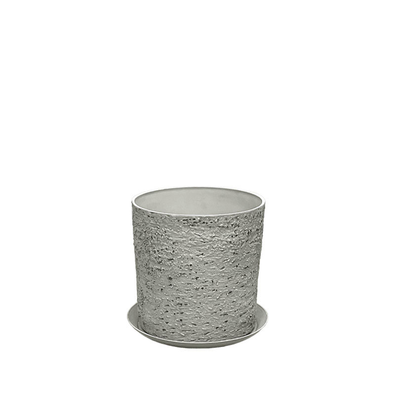 06-10004-S STONE POLYRESIN ΚΑΣΠΩ ΜΕ ΠΙΑΤΟ ΓΚΡΙ ΦΘΑΡΜΕΝΟΣ ΒΡΑΧΟΣ ΜΙΚΡΟ - Φ28x28cm 1