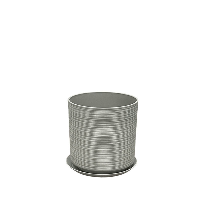 06-10005-S STONE POLYRESIN ΚΑΣΠΩ ΜΕ ΠΙΑΤΟ ΓΚΡΙ ΠΑΛΙΟ ΠΗΛΙΝΟ ΜΙΚΡΟ - Φ28x28cm 1