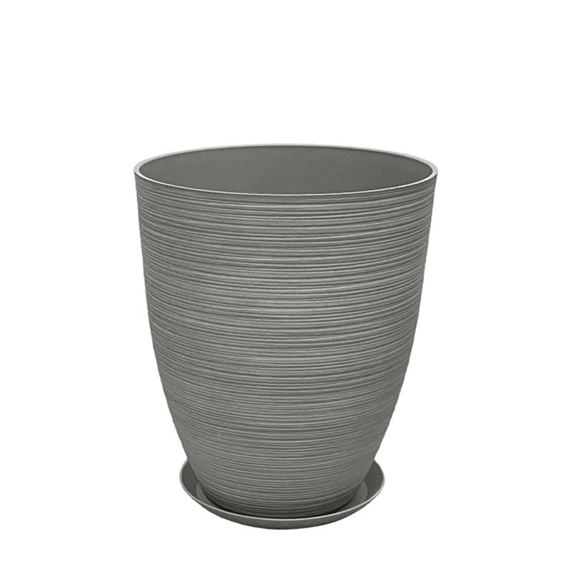 06-10007-M STONE POLYRESIN ΚΑΣΠΩ ΜΕ ΠΙΑΤΟ ΓΚΡΙ ΠΑΛΙΟ ΠΗΛΙΝΟ ΜΕΣΑΙΟ - Φ35x42.5cm 1