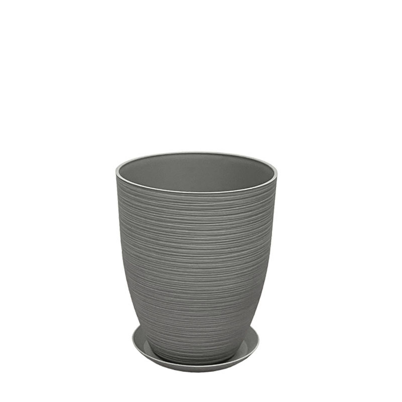 06-10007-S STONE POLYRESIN ΚΑΣΠΩ ΜΕ ΠΙΑΤΟ ΓΚΡΙ ΠΑΛΙΟ ΠΗΛΙΝΟ ΜΙΚΡΟ - Φ28x34.5cm 1
