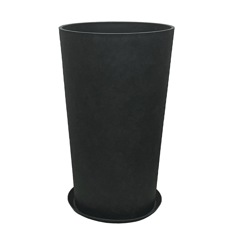 06-10015-L STONE POLYRESIN ΚΑΣΠΩ ΜΕ ΠΙΑΤΟ ΜΑΥΡΟ ΑΝΘΡΑΚΙ ΚΩΝIKO ΨΗΛΟ ΜΕΓΑΛΟ - Φ45.5x76cm 1