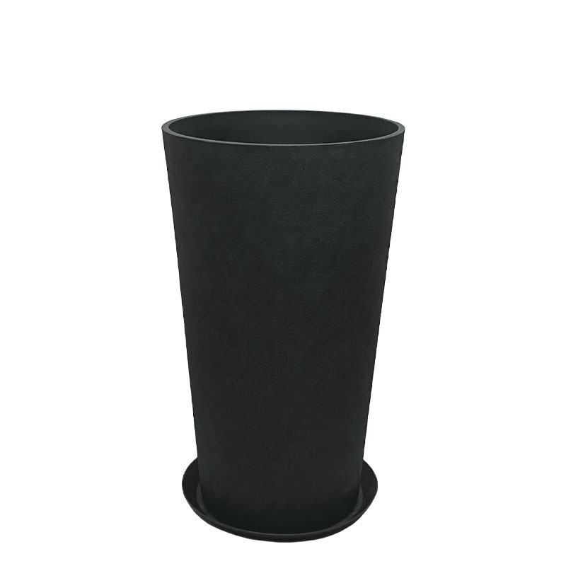 06-10015-M STONE POLYRESIN ΚΑΣΠΩ ΜΕ ΠΙΑΤΟ ΜΑΥΡΟ ΑΝΘΡΑΚΙ ΚΩΝIKO ΨΗΛΟ ΜΕΣΑΙΟ - Φ36.5x62cm 1