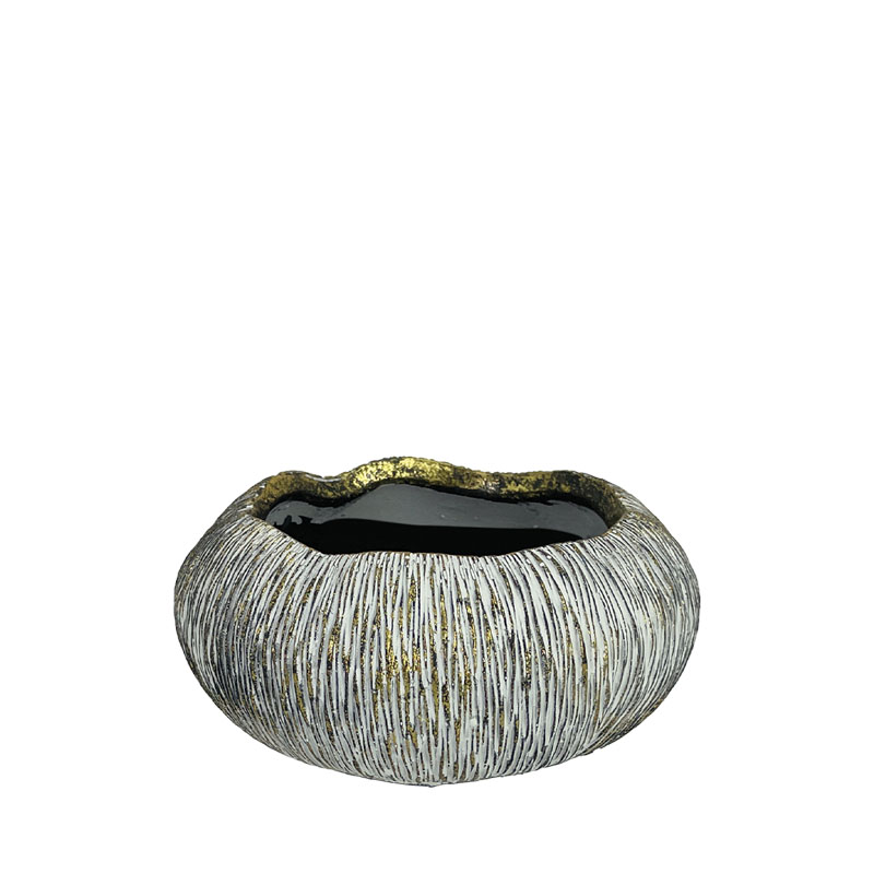 06-20026 ΚΑΣΠΩ ΟΒΑΛ ΛΕΥΚΟ/ΧΡΥΣΟ/ΜΑΥΡΟ ΓΡΑΜΜΩΤΟ ΜΙΚΡΟ - Φ15.5x8cm 1/24ΚΙΒ 1