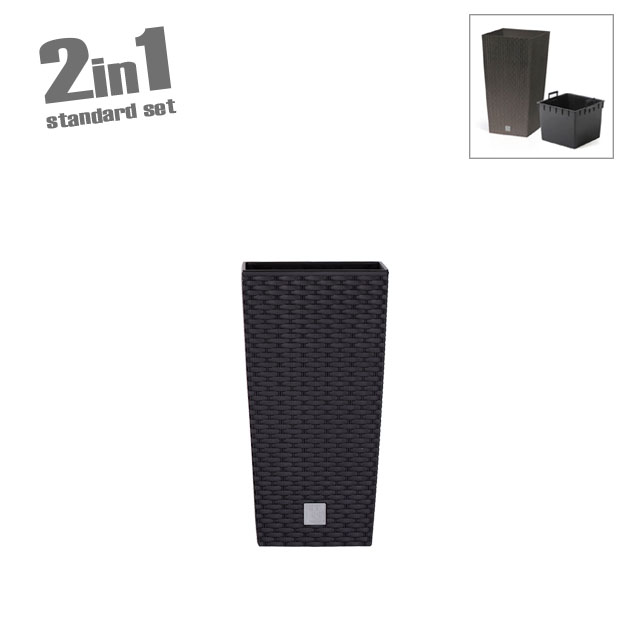 16-10-225-2 ΚΑΣΠΩ-ΓΛΑΣΤΡΑ (2 ΣΕ 1) ΑΝΘΡΑΚΙ RATO SQUARE ΤΕΤΡΑΓΩΝΗ 22.5x22.5x42.1cm 1/5KIB 1