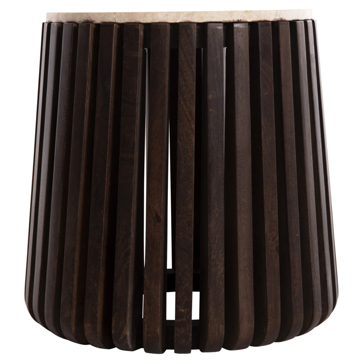 ΒΟΗΘΗΤΙΚΟ ΤΡΑΠΕΖΙ KREST HM9711 ΜΑΣΙΦ ΞΥΛΟ ΑΚΑΚΙΑΣ ΣΕ ΚΑΦΕ-ΤΡΑΒΕΡΤΙΝA Φ50x50Υεκ. 5