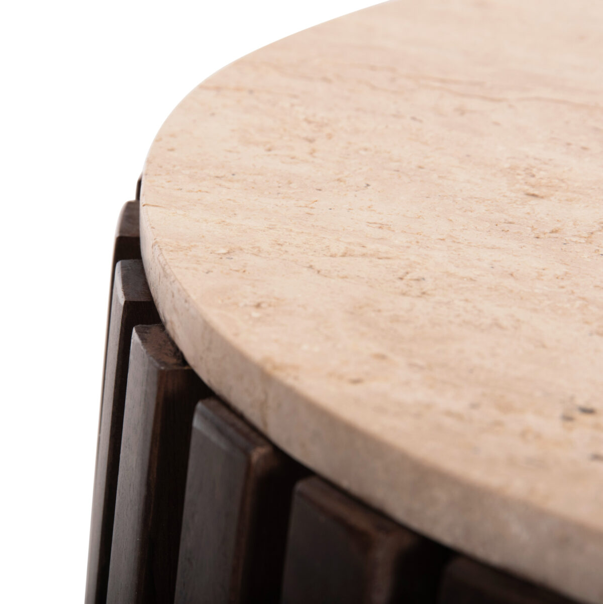 ΒΟΗΘΗΤΙΚΟ ΤΡΑΠΕΖΙ KREST HM9711 ΜΑΣΙΦ ΞΥΛΟ ΑΚΑΚΙΑΣ ΣΕ ΚΑΦΕ-ΤΡΑΒΕΡΤΙΝA Φ50x50Υεκ. 6