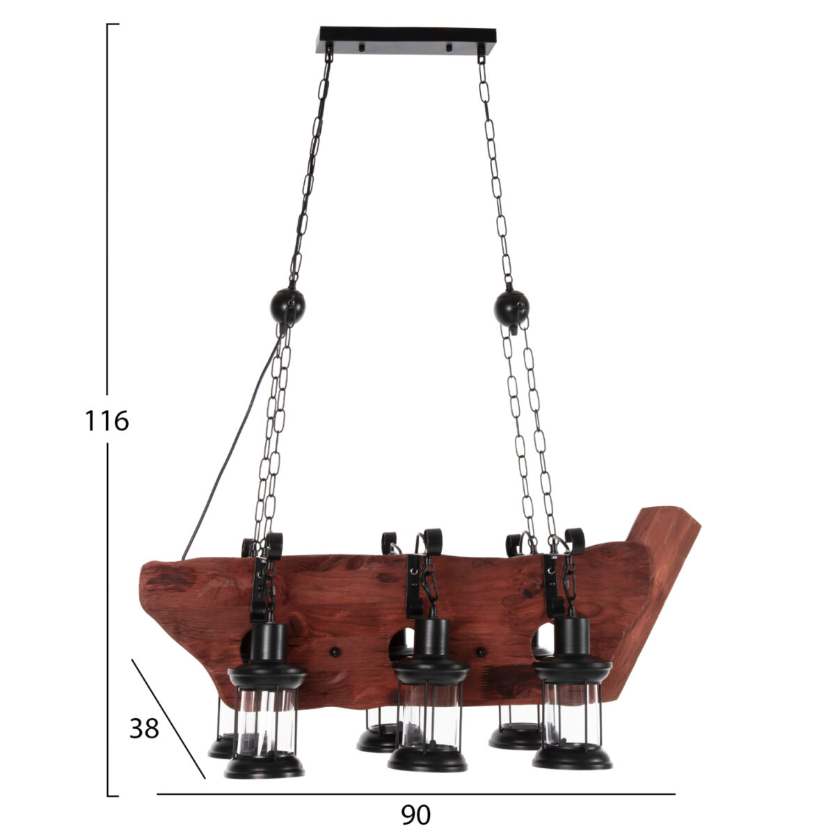 ΦΩΤΙΣΤΙΚΟ ΟΡΟΦΗΣ 6-ΦΩΤΟ ΚΡΕΜΑΣΤΟ HM4117 ΞΥΛΟ-ΜΕΤΑΛΛΟ-ΓΥΑΛΙ 116Υεκ 2