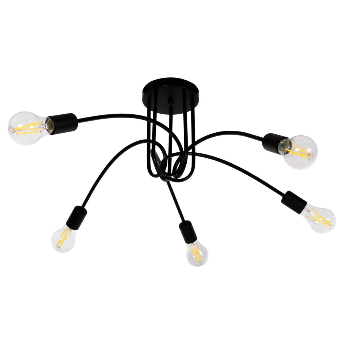 ΦΩΤΙΣΤΙΚΟ ΟΡΟΦΗΣ ΚΡΕΜΑΣΤΟ HM4077 5-ΦΩΤΟ ΜΑΥΡΟ ΜΕΤΑΛΛΙΚΟ 76x76x25Υ εκ. 3