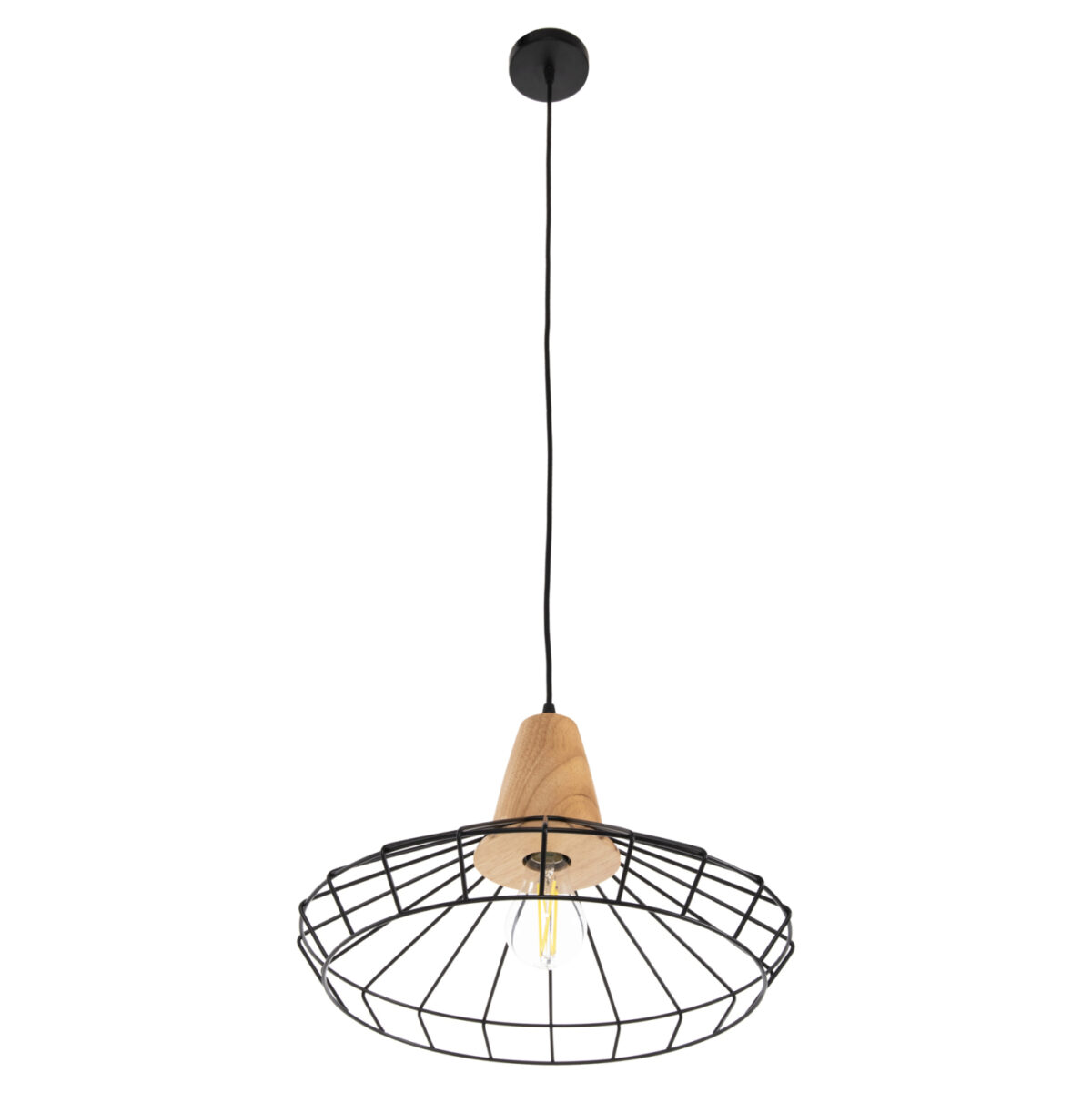 ΦΩΤΙΣΤΙΚΟ ΟΡΟΦΗΣ ΚΡΕΜΑΣΤΟ HM4160 ΜΑΥΡΟ ΜΕΤΑΛΛΟ-ΞΥΛΟ Φ39x117Υεκ 3