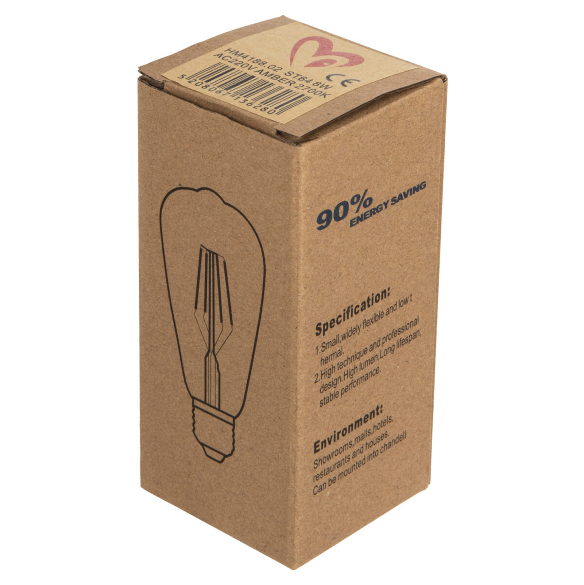 lamptiras-fb9418802-led-filament-8w-e27-4 ΛΑΜΠΤΗΡΑΣ HM4188.02 LED FILAMENT 8W E27 DIMMABLE 3000K GOLD 5
