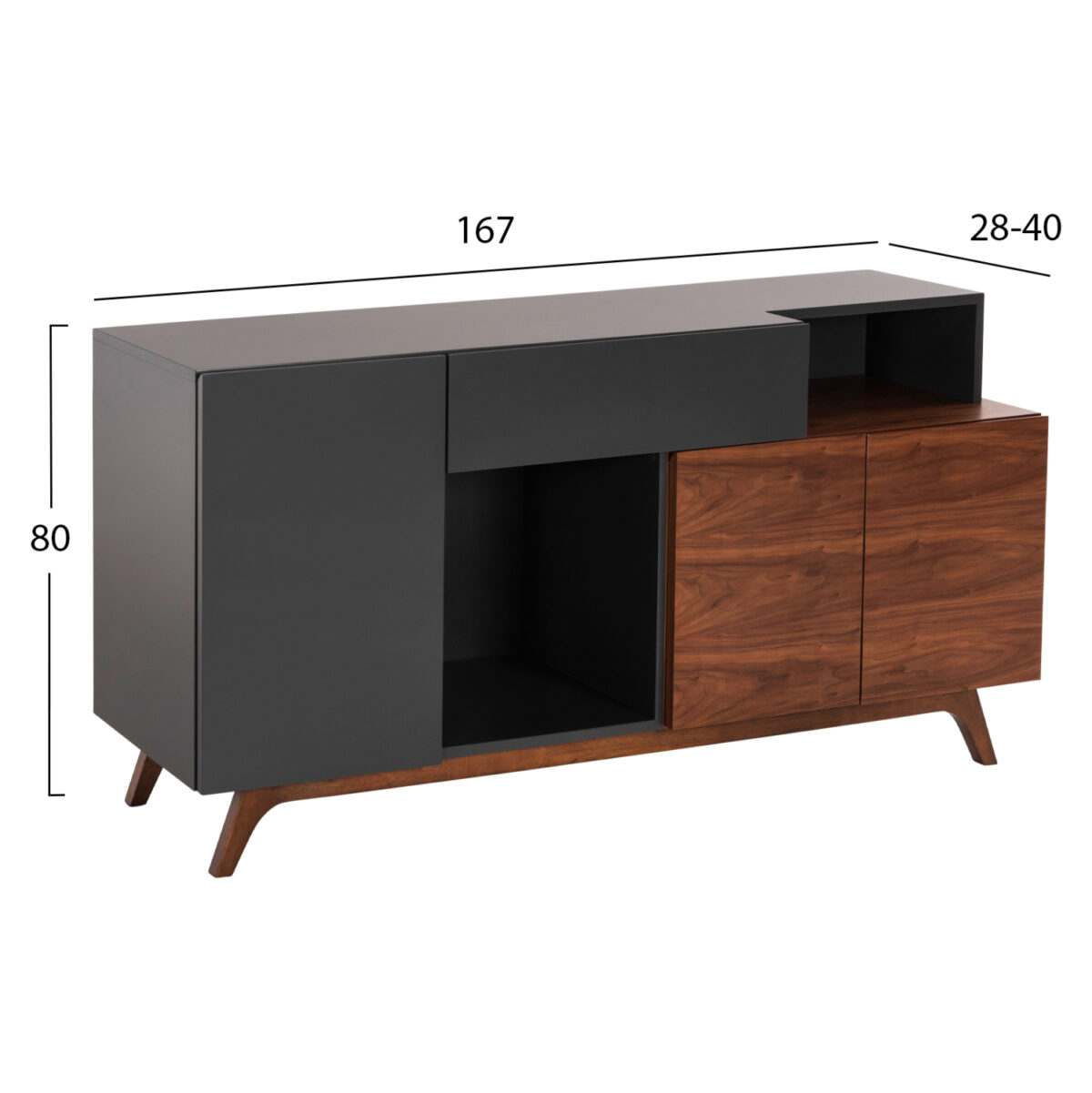 ΜΠΟΥΦΕΣ PREDA HM9747 MDF ΜΕ ΚΑΡΥΔΙ & ΣΚΟΥΡΟ ΓΚΡΙ ΚΑΠΛΑΜΑ 167x28-40x80Υεκ. 2