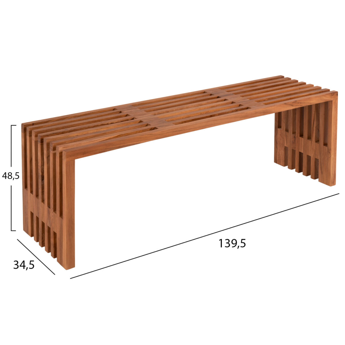 ΠΑΓΚΑΚΙ NYA HM9829 ΜΑΣΙΦ ΞΥΛΟ TEAK ΣΕ ΦΥΣΙΚΟ 139,5x34,5x48,5Υεκ. 2
