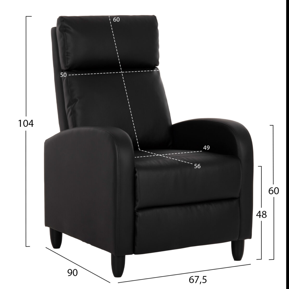 ΠΟΛΥΘΡΟΝΑ RELAX HIBER HM9782.11 ΜΑΥΡΟ PU 67,5x90x104Υ εκ. 2