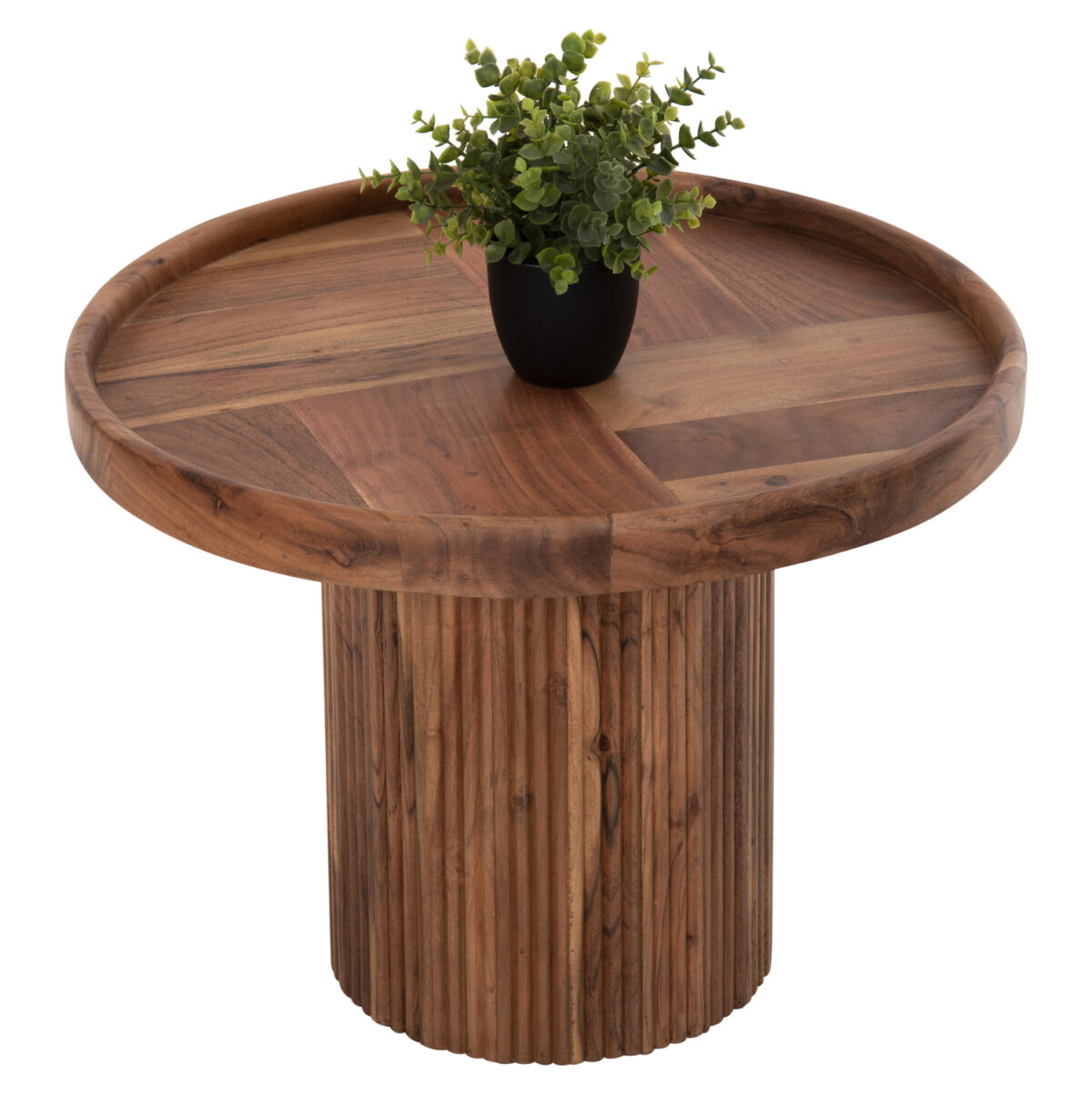 ΤΡΑΠΕΖΙ ΣΑΛΟΝΙΟΥ ΣΤΡΟΓΓΥΛΟ RAJJEH HM9693 ΜΑΣΙΦ ΑΚΑΚΙΑ ΦΥΣΙΚΟ ΧΡΩΜΑ Φ60x45Υεκ. 1