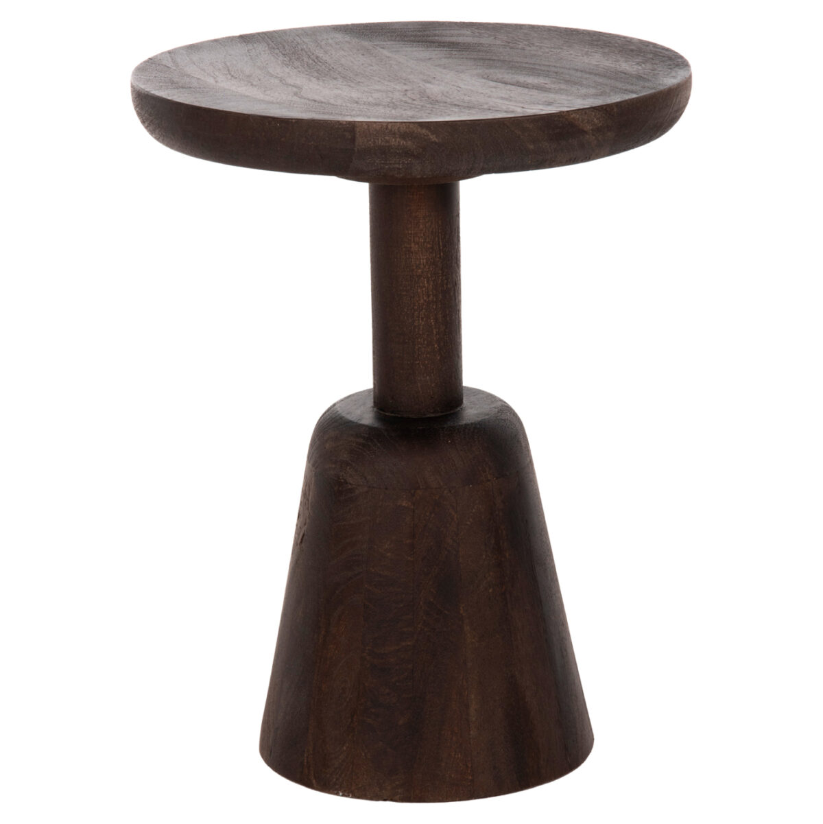 ΤΡΑΠΕΖΙ ΣΑΛΟΝΙΟΥ ΣΤΡΟΓΓΥΛΟ CRABB HM9701 ΜΑΣΙΦ MANGO ΣΚΟΥΡΟ ΚΑΦΕ Φ40x49,5Υεκ. 3