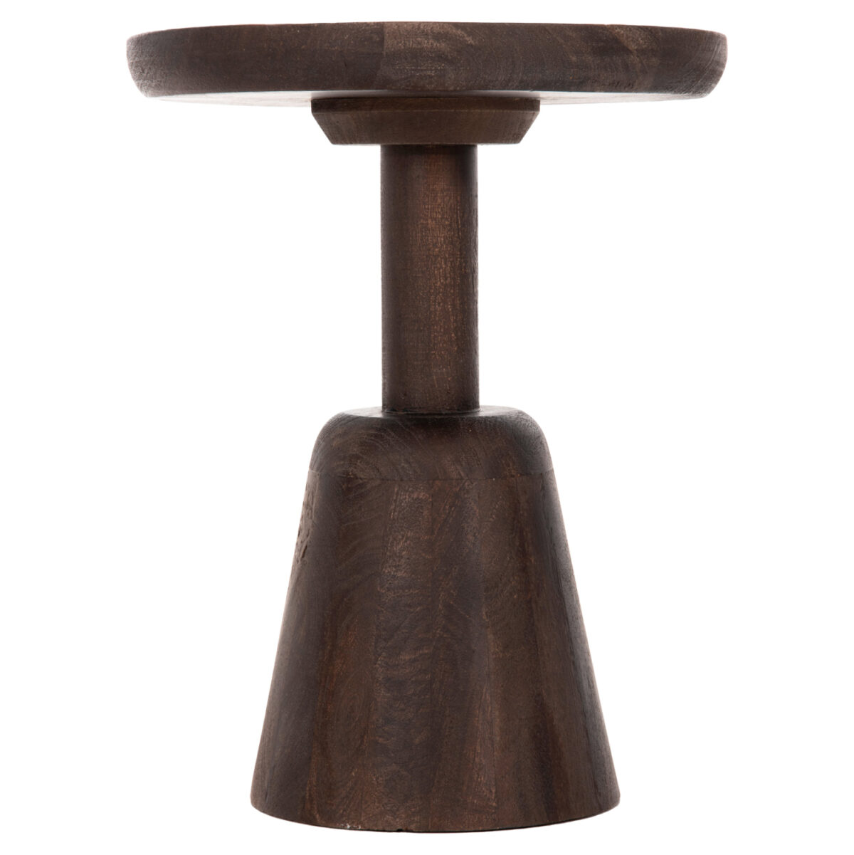 ΤΡΑΠΕΖΙ ΣΑΛΟΝΙΟΥ ΣΤΡΟΓΓΥΛΟ CRABB HM9701 ΜΑΣΙΦ MANGO ΣΚΟΥΡΟ ΚΑΦΕ Φ40x49,5Υεκ. 4