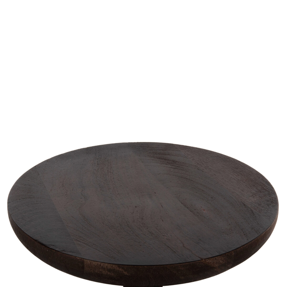 ΤΡΑΠΕΖΙ ΣΑΛΟΝΙΟΥ ΣΤΡΟΓΓΥΛΟ CRABB HM9701 ΜΑΣΙΦ MANGO ΣΚΟΥΡΟ ΚΑΦΕ Φ40x49,5Υεκ. 5