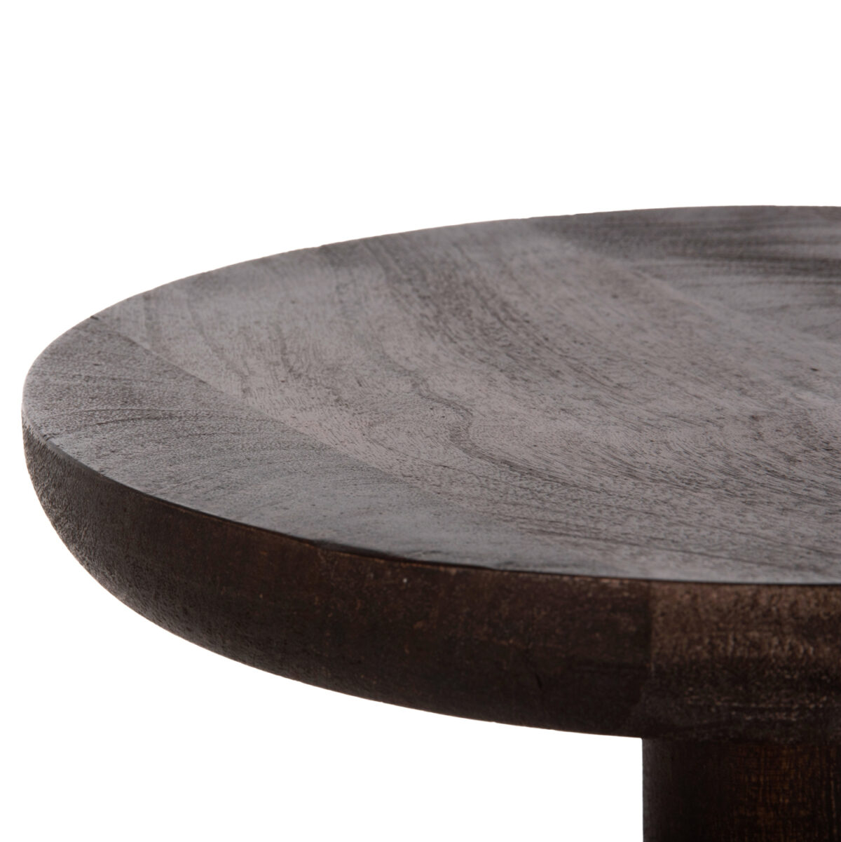 ΤΡΑΠΕΖΙ ΣΑΛΟΝΙΟΥ ΣΤΡΟΓΓΥΛΟ CRABB HM9701 ΜΑΣΙΦ MANGO ΣΚΟΥΡΟ ΚΑΦΕ Φ40x49,5Υεκ. 6