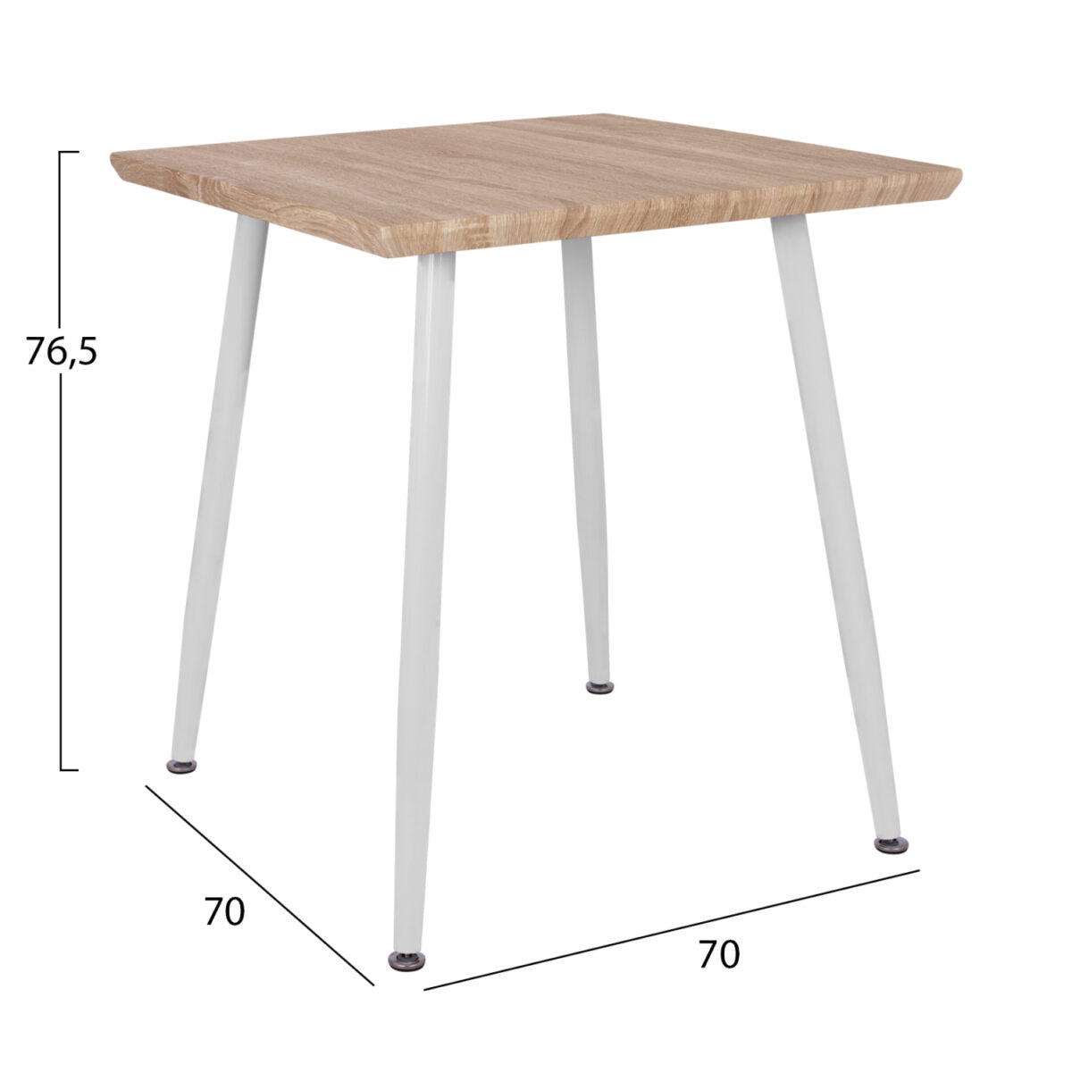 trapezi-trapezarias-fb9833502-70ch70x765-1 ΤΡΑΠΕΖΙ ΤΡΑΠΕΖΑΡΙΑΣ PALOMA HM8335.02, 70Χ70X76,5, SONOMA, ΛΕΥΚΑ ΠΟΔΙΑ 2