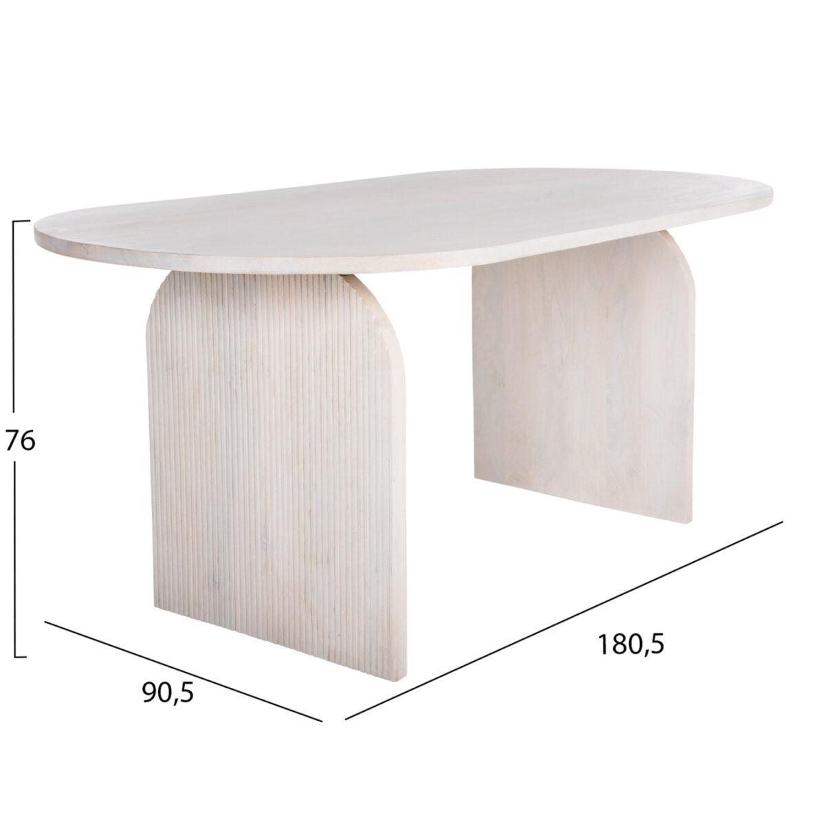 ΤΡΑΠΕΖΙ ΤΡΑΠΕΖΑΡΙΑΣ ΟΒΑΛ ΗΟΝΚΥ HM9690 ΜΑΣΙΦ ΞΥΛΟ MANGO ΣΕ ΛΕΥΚΟ 180,5x90,5x76Υεκ. 2