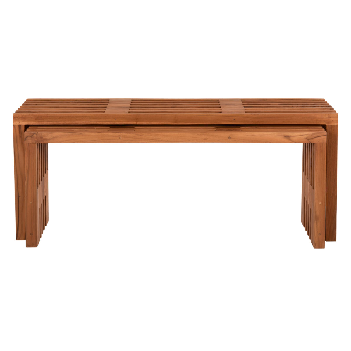 ΤΡΑΠΕΖΙΑ ΣΑΛΟΝΙΟΥ ΣΕΤ 2ΤΜΧ NYA HM9828 ΜΑΣΙΦ ΞΥΛΟ TEAK ΣΕ ΦΥΣΙΚΟ 110x30x46Υεκ. 3