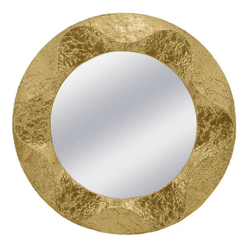 15-10248 ΜΕΤΑΛΛΙΚΟΣ ΚΑΘΡΕΦΤΗΣ ΤΟΙΧΟΥ ΧΡΥΣΟ ΚΥΚΛΟΣ/ΣΦΥΡΗΛΑΤΟΣ - Φ104x7cm 1/KIB 1