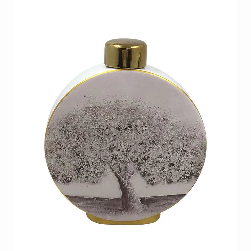 15-50083 ΚΕΡΑΜΙΚΟ ΚΥΚΛΙΚΟ ΚΟΥΠ ΜΕ ΚΑΠΑΚΙ ΜΕΓΑΛΟ ΔΕΝΤΡΟ ΚΑΦΕ - 28x9x33cm 4/KIB 1