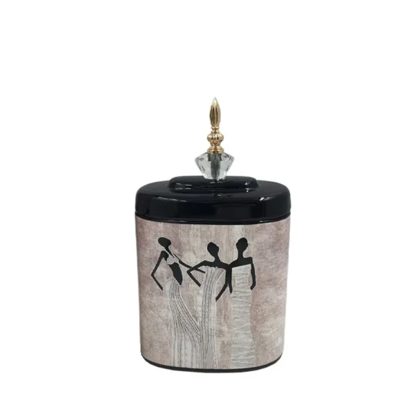 ΚΕΡΑΜΙΚΟ ΚΟΥΠ ΜΙΚΡΟ ΜΕ ΚΑΠΑΚΙ ΜΕΤΑΛΛΙΚΟ/ΓΥΑΛΙΝΟ 3 ΑΦΡΙΚΑΝΕΣ ΓΥΝΑΙΚΕΣ - 21x10x35cm 4/KIB