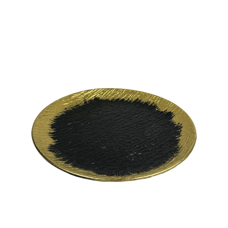 15-50145 ΚΕΡΑΜΙΚH ΠΙΑΤΕΛΑ ΜΑΥΡΟ/ΧΡΥΣΟ ΟΜΠΡΕ ΕΦΕ ΣΤΡΟΓΓΥΛΗ - Φ29.2cm 3/24ΚΙΒ 1