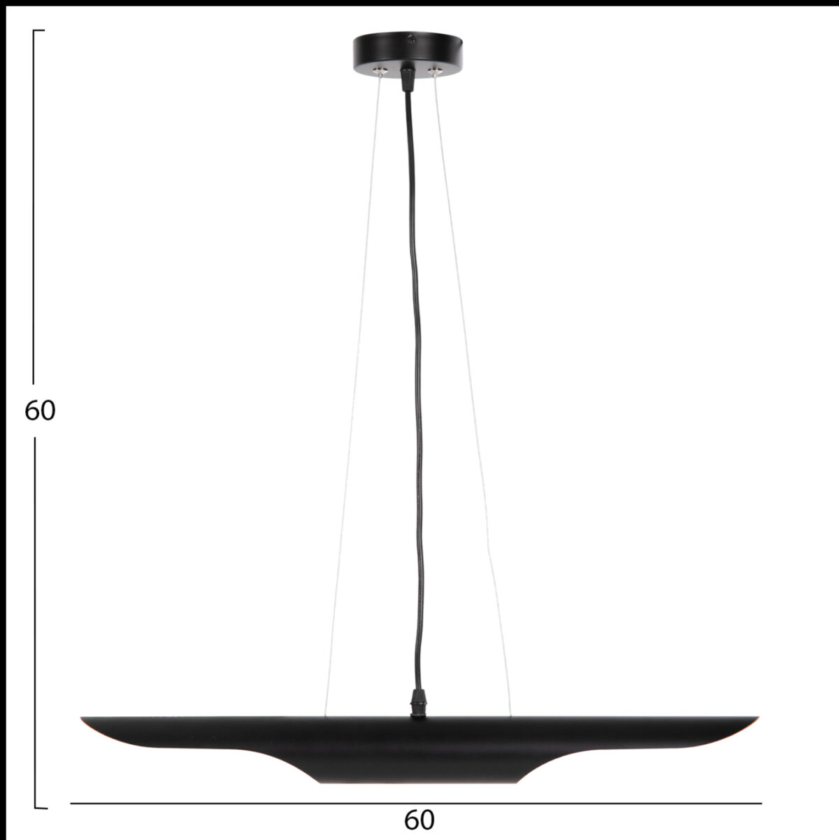 ΦΩΤΙΣΤΙΚΟ ΟΡΟΦΗΣ ΚΡΕΜΑΣΤΟ HM4172 ΜΑΥΡΟΣ ΜΕΤΑΛΛΙΚΟΣ ΣΩΛΗΝΑΣ-2 ΛΑΜΠΕΣ Φ6x60Υεκ. 2