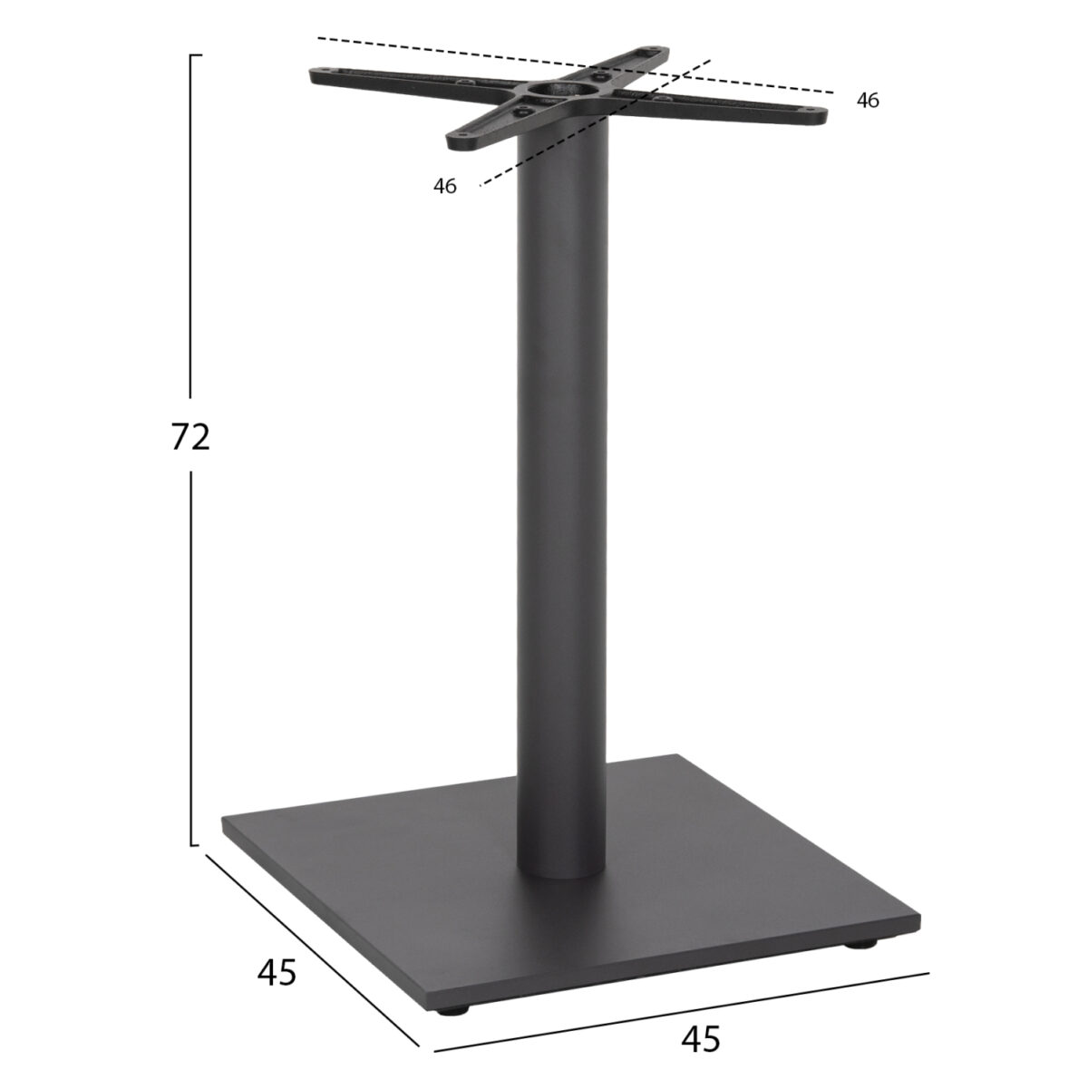 basi-trapezioy-metalliki-gkri-mat-46ch46-1 ΒΑΣΗ ΤΡΑΠΕΖΙΟΥ ΜΕΤΑΛΛΙΚΗ ΓΚΡΙ ΜΑΤ 46Χ46Χ72Yεκ. ΜΕ ΣΤΑΥΡΟ 46Χ46 ΚΑΙ ΡΕΓΟΥΛΑΤΟΡΟΥΣ HM438.20 2