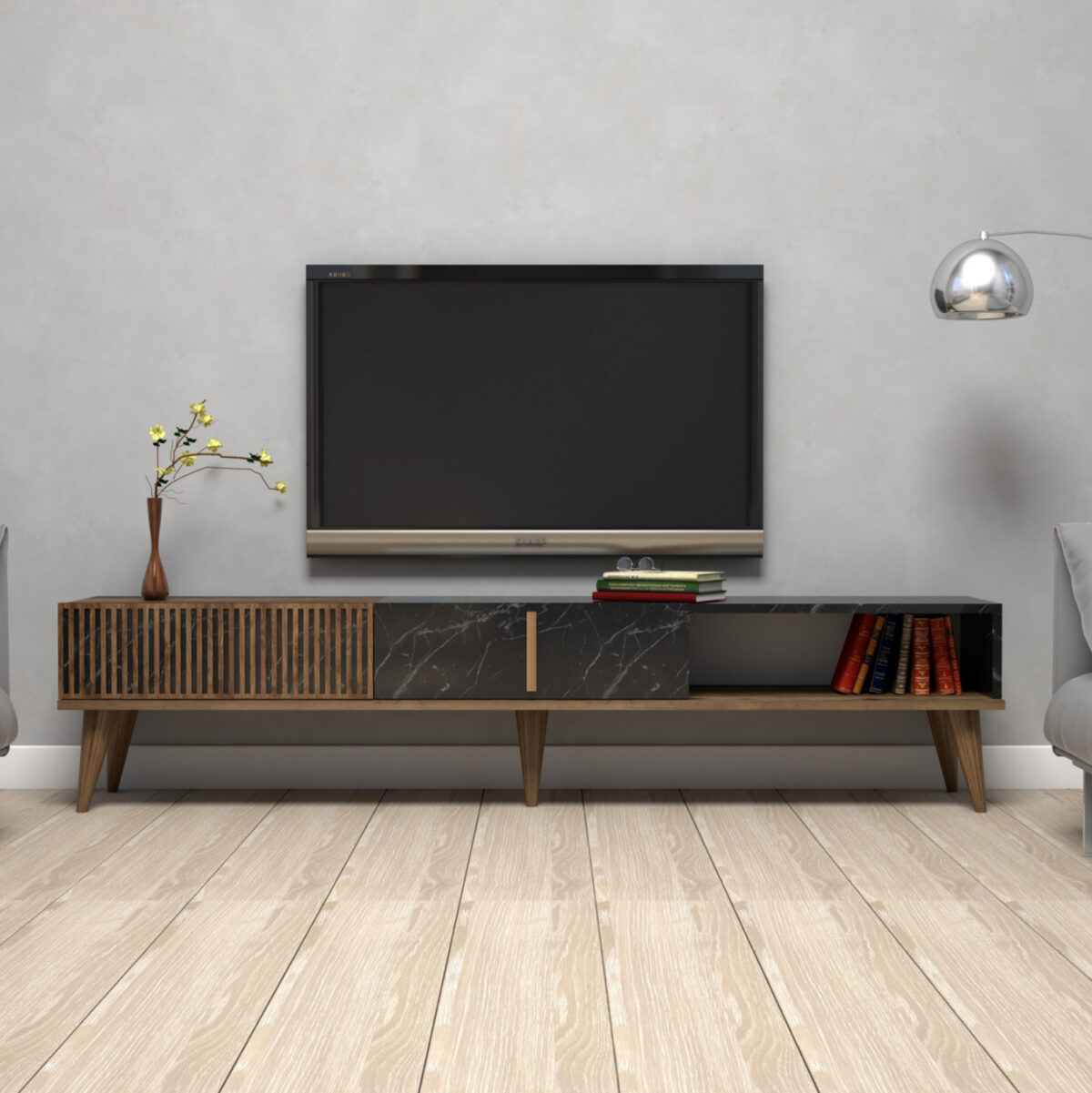 epiplo-tileorasis-fb9951202-melaminis-ka-3 ΕΠΙΠΛΟ ΤΗΛΕΟΡΑΣΗΣ HM9512.02 ΜΕΛΑΜΙΝΗΣ ΚΑΡΥΔΙ ΚΑΙ ΟΨΗ ΜΑΥΡΟΥ ΜΑΡΜΑΡΟΥ 180x35x40Yεκ. 4