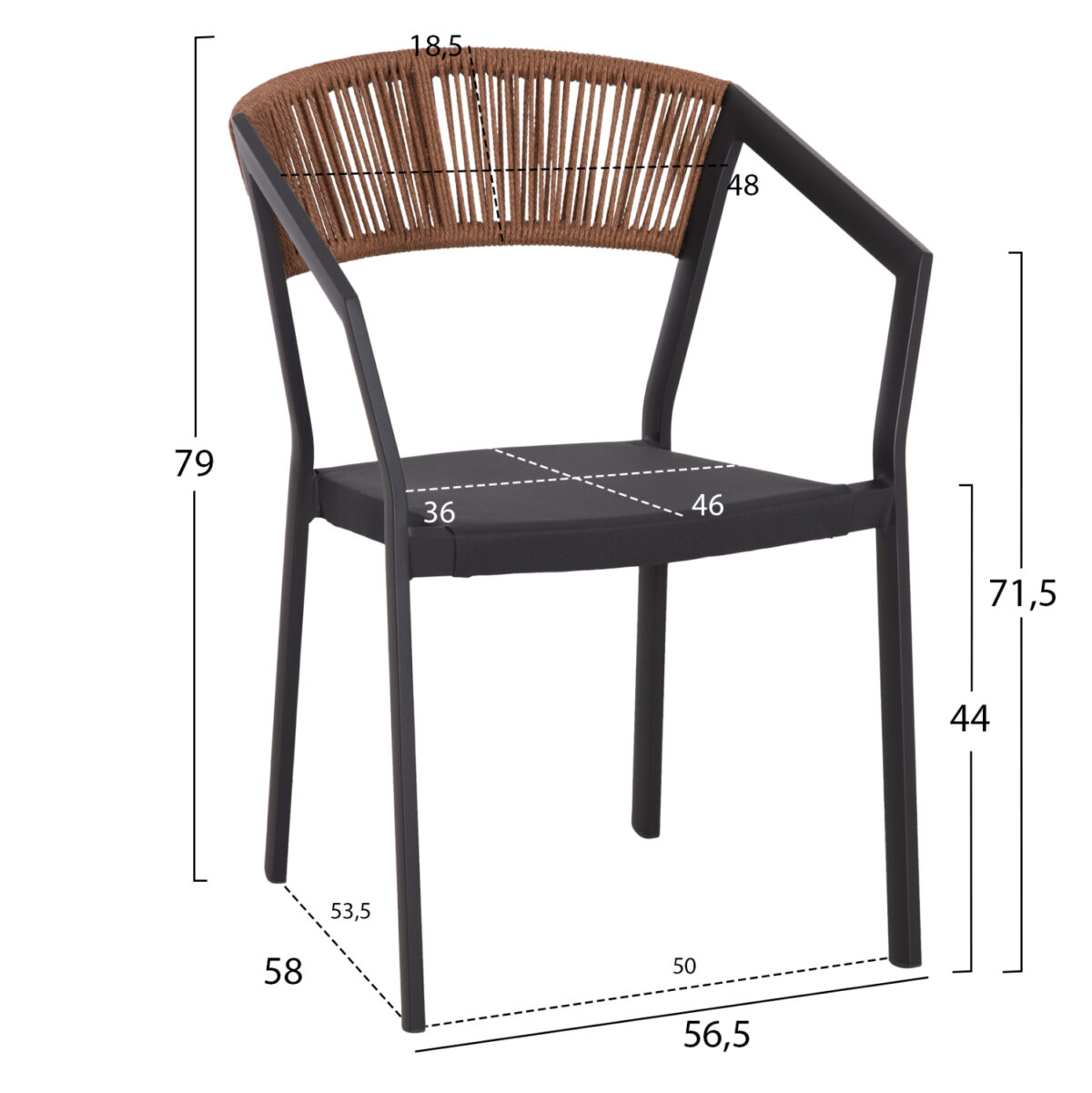 polythrona-aloyminioy-fb9589101-anthraki-1 ΠΟΛΥΘΡΟΝΑ ΑΛΟΥΜΙΝΙΟΥ HM5891.01 ΑΝΘΡΑΚΙ ΣΚΕΛΕΤΟΣ&TEXTLINE-ΜΠΕΖ RATTAN 56,5x58x79Υ εκ. 2