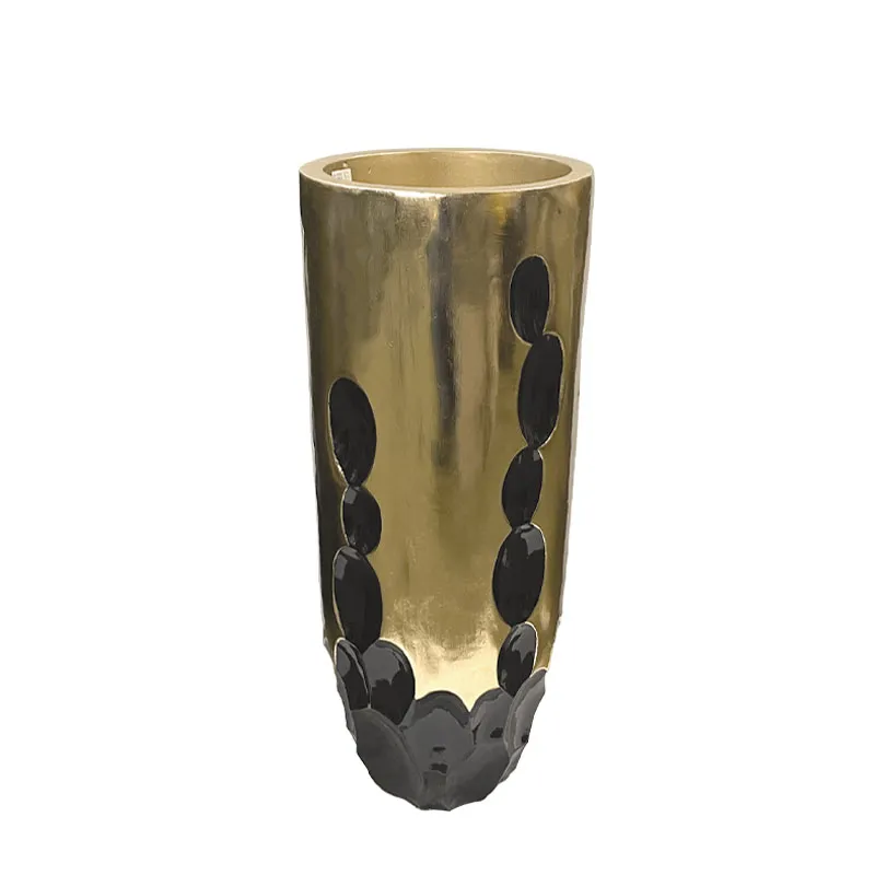 06-10033 FIBERCLAY ΚΑΣΠΩ ΜΑΥΡΟ/ΧΡΥΣΟ ΚΥΚΛΙΚΑ ΚΟΙΛΩΜΑΤΑ ΣΤΡΟΓΓΥΛΟ ΜΕΓΑΛΟ - Φ36x90cm 1/ΚΙΒ 1