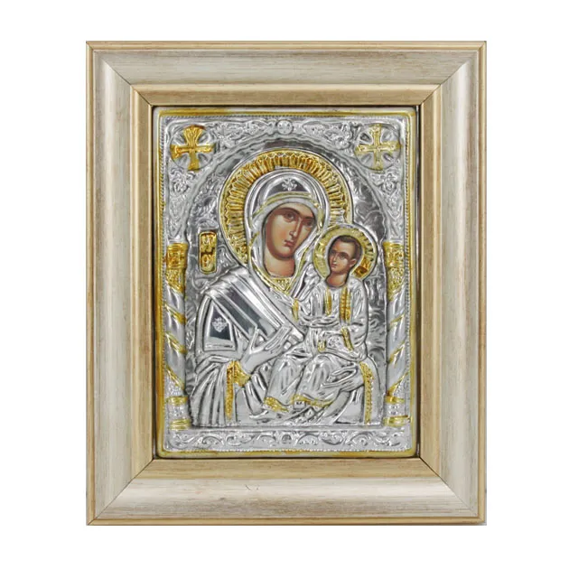 13-00-652X ΕΙΚΟΝΑ ΑΛΟΥΜΙΝΙΟΥ ΠΑΝΑΓΙΑ ΟΔΗΓΗΤΡΙΑ - ME ΧΡΥΣΟ - 21.5x26.5cm 1